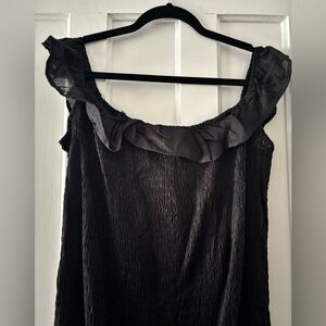 Anthropologie Black Ruffled Sleeveless Dress